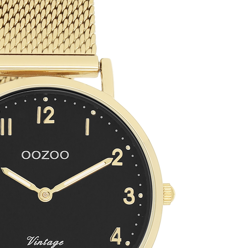 OOZOO Vintage  - C20349 - Damen - Edelstahl-Mesh-Armband – Gold/Schwarz