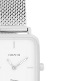 OOZOO Vintage  - C20350 - Damen - Edelstahl-Mesh-Armband – Silber/Weiß
