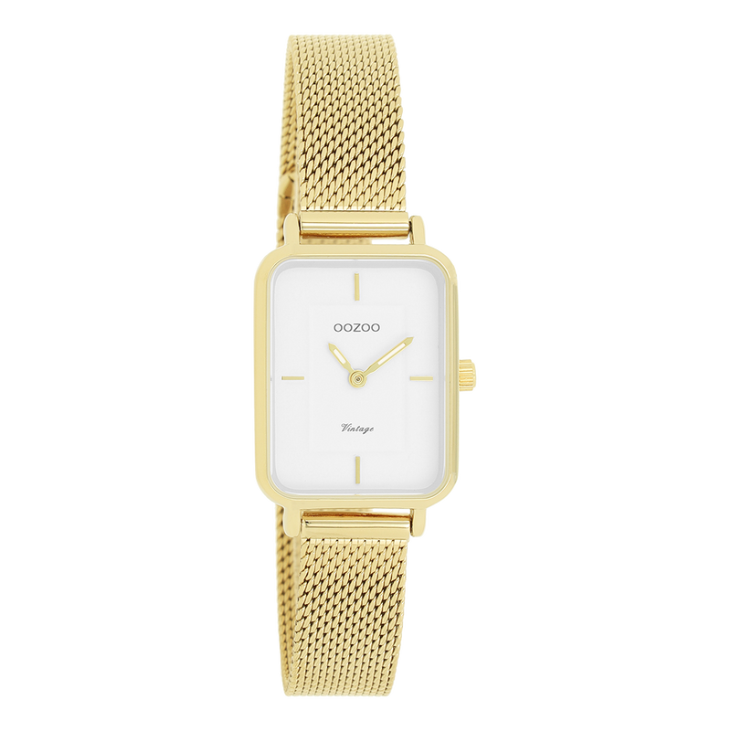 OOZOO Vintage  - C20352 - Damen - Edelstahl-Mesh-Armband – Gold/Weiß