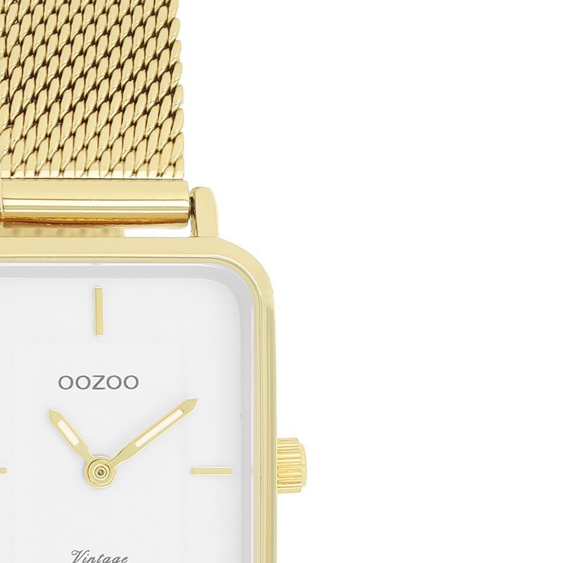 OOZOO Vintage  - C20352 - Damen - Edelstahl-Mesh-Armband – Gold/Weiß