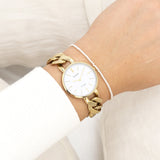OOZOO Vintage  - C20357 - Damen - Edelstahl-Glieder-Armband – Gold/Weiß
