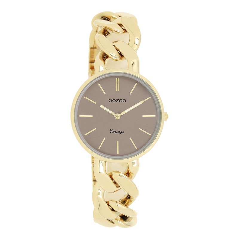 OOZOO Vintage  - C20358 - Damen - Edelstahl-Glieder-Armband – Gold/Taupe