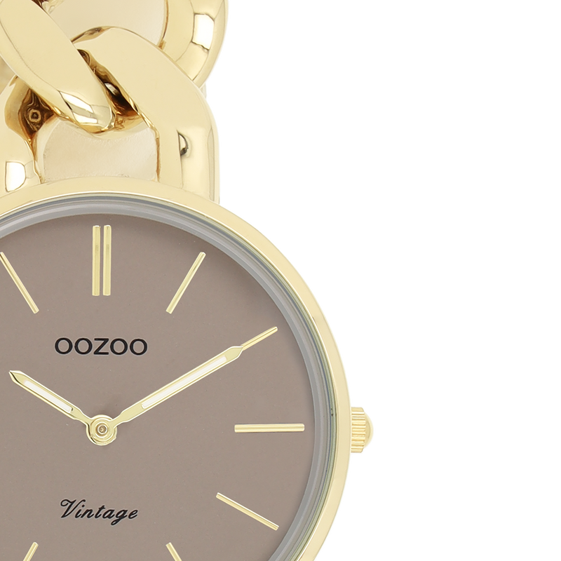 OOZOO Vintage  - C20358 - Damen - Edelstahl-Glieder-Armband – Gold/Taupe