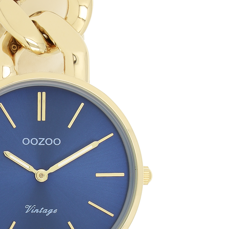 OOZOO Vintage  - C20359 - Damen - Edelstahl-Glieder-Armband – Gold/Blau