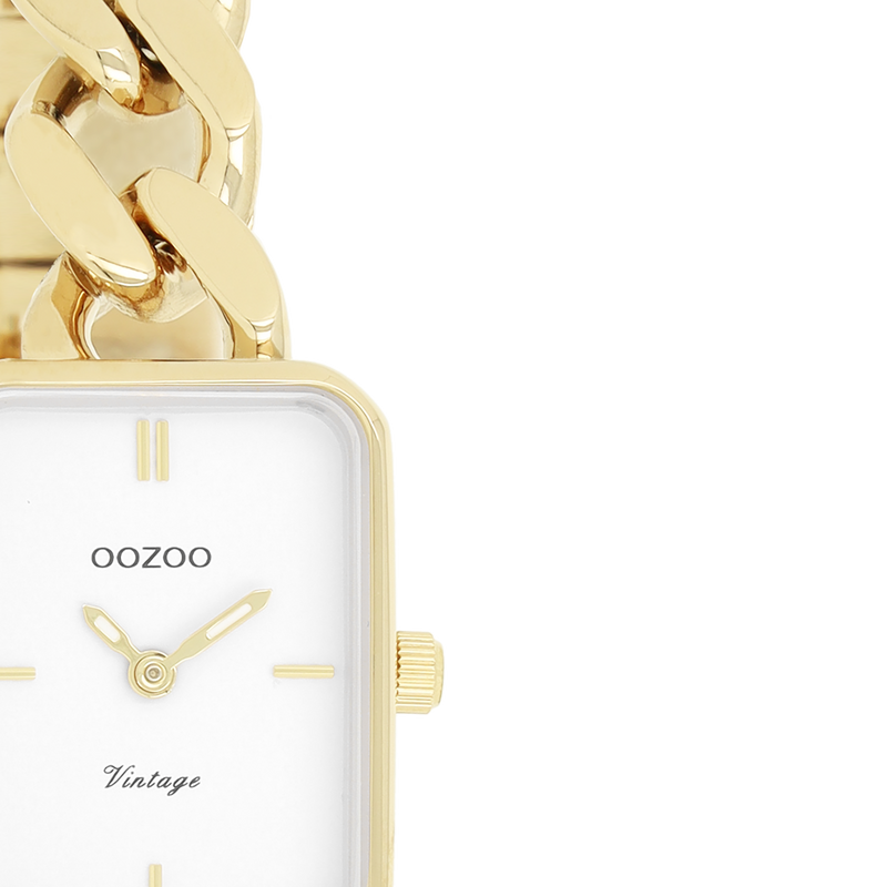 OOZOO Vintage  - C20362 - Damen - Edelstahl-Glieder-Armband – Gold/Weiß