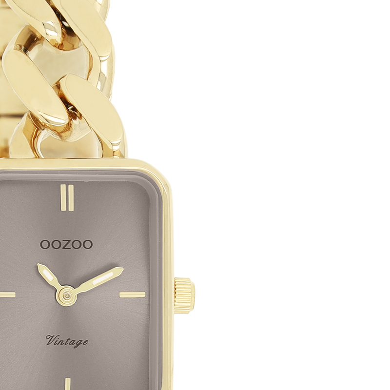 OOZOO Vintage  - C20363 - Damen - Edelstahl-Glieder-Armband – Gold/Taupe
