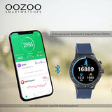 OOZOO Smartwatches - Unisex - Silikon-Armband - Blau/Roségold