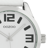 OOZOO Timepieces - C1050 - Unisex - Leder-Armband - Weiß/Silber