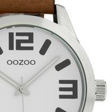 OOZOO Timepieces - C1051 - Unisex - Leder-Armband - Braun/Silber