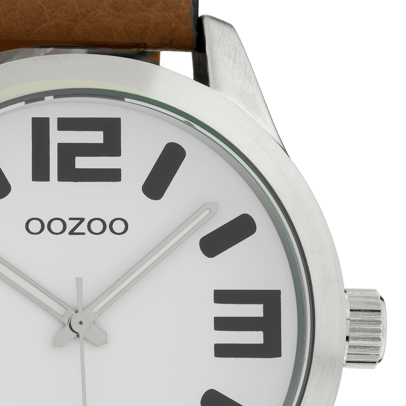 OOZOO Timepieces - C1051 - Unisex - Leder-Armband - Braun/Silber