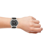 OOZOO Timepieces - C1054 - Herren - Leder-Armband - Schwarz/Schwarz