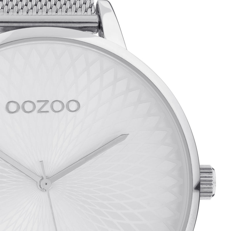 OOZOO Timepieces - C10550 - Damen - Edelstahl-Mesh-Armband - Silber/Silber