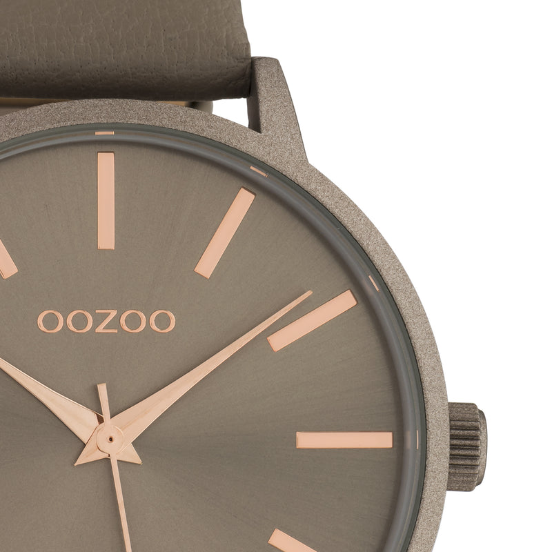 OOZOO Timepieces - C10612 - Damen - Leder-Armband - Taupe/Taupe