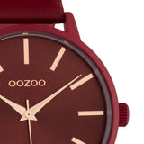 OOZOO Timepieces - C10618 - Damen - Leder-Armband - Rot/Rot