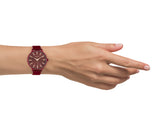 OOZOO Timepieces - C10618 - Damen - Leder-Armband - Rot/Rot