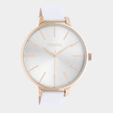 OOZOO Timepieces - C10710 - Damen - Leder-Armband - Weiß/Roségold