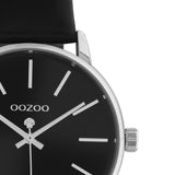 OOZOO Timepieces - C10724 - Damen - Leder-Armband - Schwarz/Silber