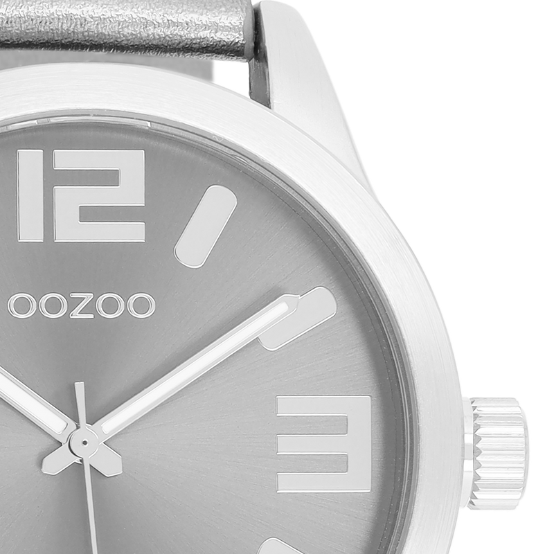 OOZOO Timepieces - C1082 - Damen - Leder-Armband - Silber/Metallic