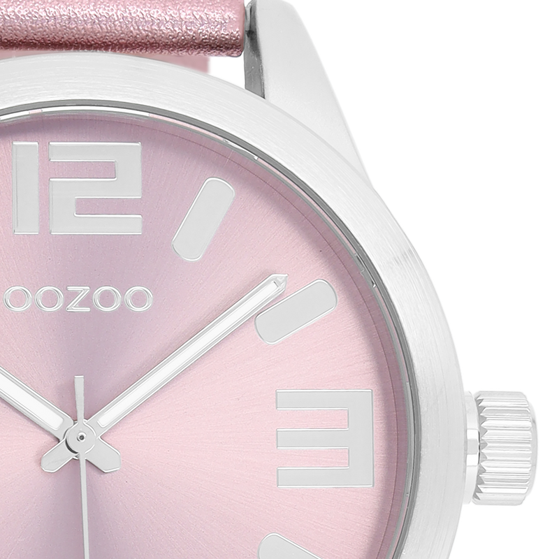 OOZOO Timepieces - C1083 - Damen - Leder-Armband - Rosa/Metallic