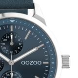 OOZOO Timepieces - C10905 - Herren - Leder-Armband - Blau/Silber