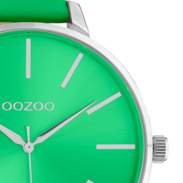 OOZOO Timepieces - C10983 - Damen - Leder-Armband - Grün/Silber