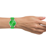 OOZOO Timepieces - C10988 - Damen - Leder-Armband - Grün/Silber