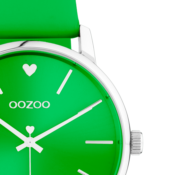 OOZOO Timepieces - C10988 - Damen - Leder-Armband - Grün/Silber