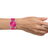 OOZOO Timepieces - C10989 - Damen - Leder-Armband - Pink/Silber
