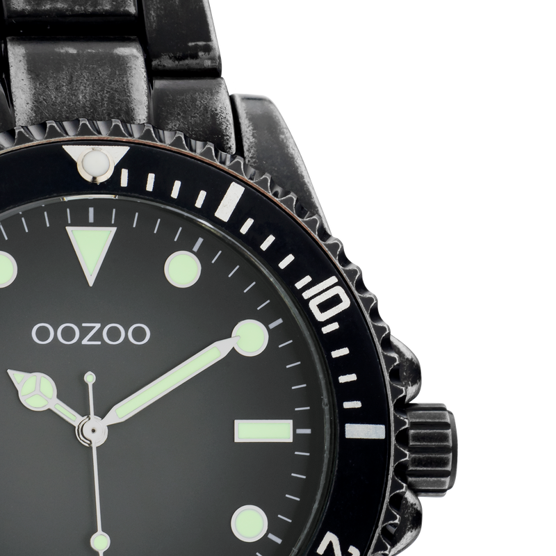 OOZOO Timepieces - C11014 - Herren - Edelstahl-Glieder-Armband - Schwarz