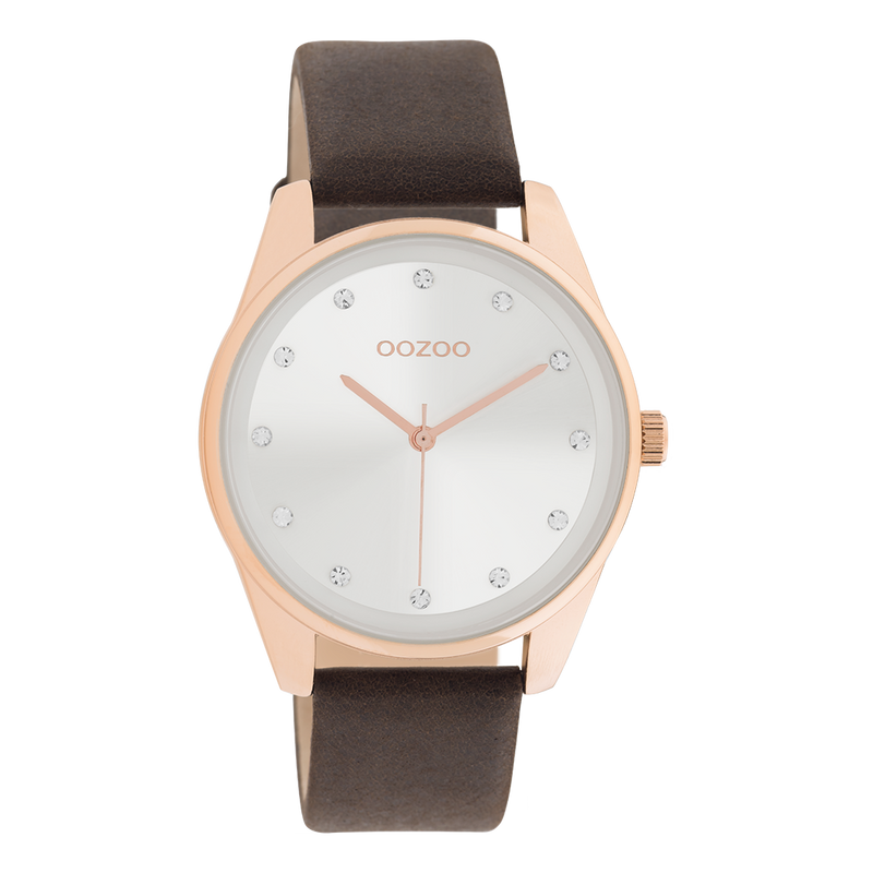 OOZOO Timepieces - C11048 - Damen - Leder-Armband - Braun/Roségold
