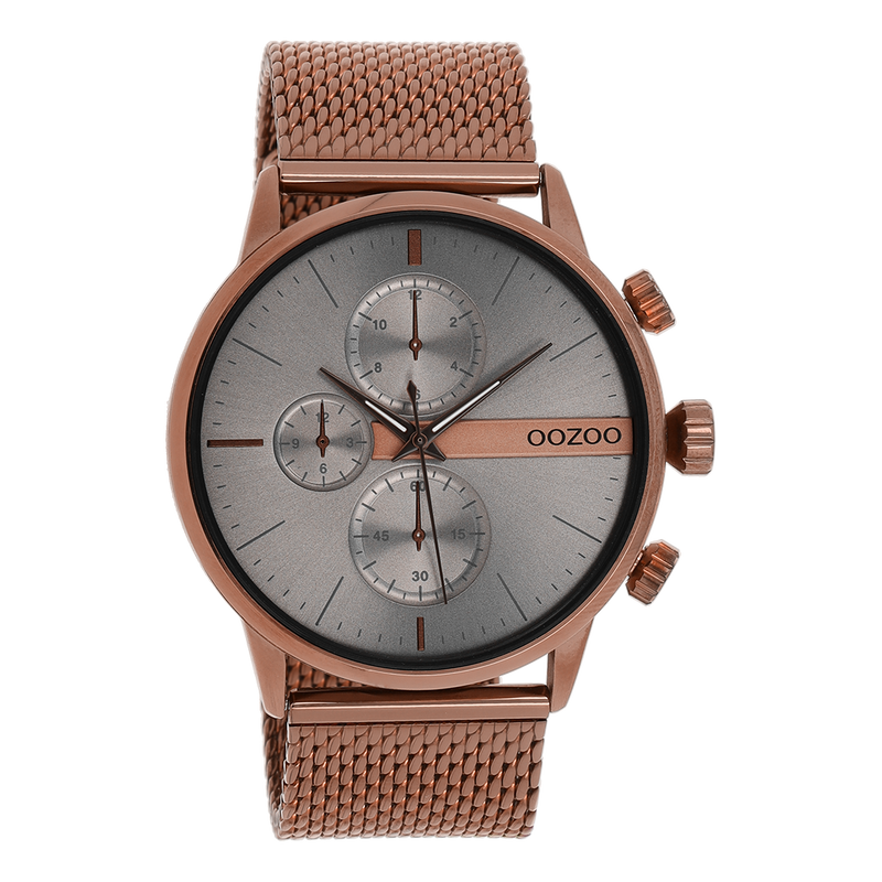 OOZOO Timepieces - C11103 - Herren - Mesh-Armband - Braun/Grau