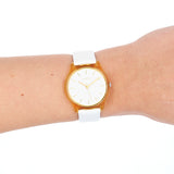 OOZOO Timepieces - C11136 - Damen - Leder-Armband - Weiß/Gold