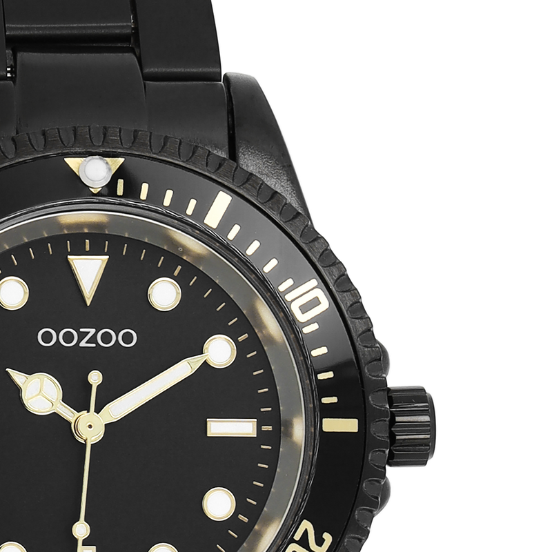 OOZOO Timepieces - C11149 - Damen - Edelstahl-Glieder-Armband - Schwarz