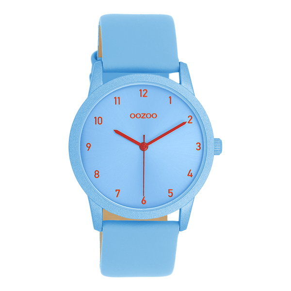 OOZOO Timepieces - C11168 - Damen - Leder-Armband - Hellblau