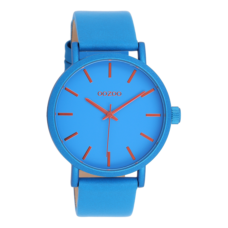 OOZOO Timepieces - C11175 - Damen - Leder-Armband - Blau/Orange