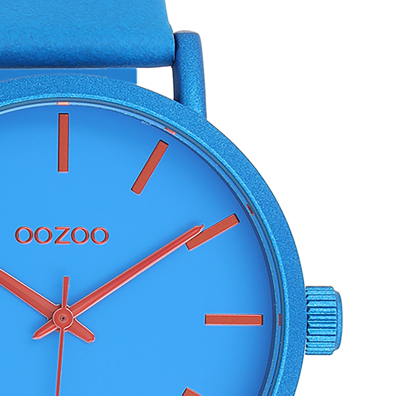 OOZOO Timepieces - C11175 - Damen - Leder-Armband - Blau/Orange