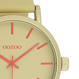 OOZOO Timepieces - C11181 - Damen - Leder-Armband - Olive/Orange