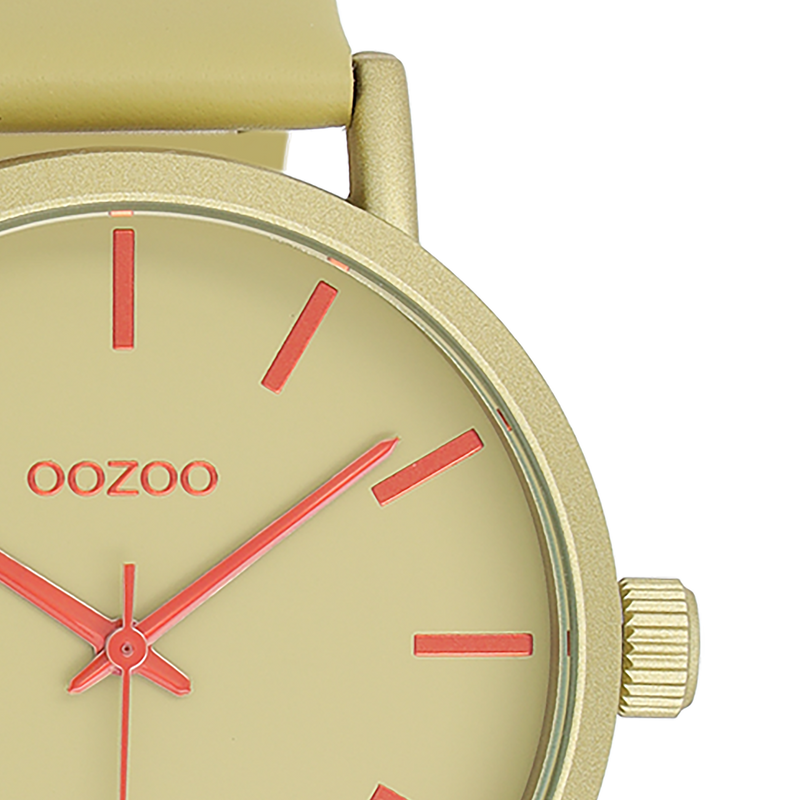 OOZOO Timepieces - C11181 - Damen - Leder-Armband - Olive/Orange