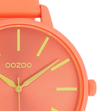 OOZOO Timepieces - C11185 - Damen - Leder-Armband - Neonrot/Gelb