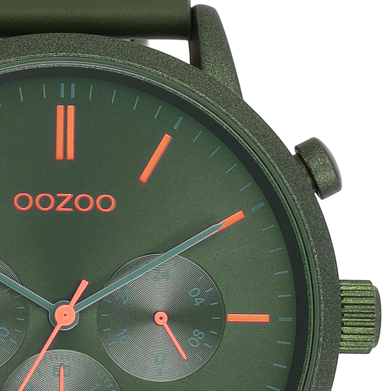 OOZOO Timepieces - C11206 - Herren - Leder-Armband - Dunkelgrün