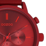 OOZOO Timepieces - C11207 - Herren - Leder-Armband - Rot