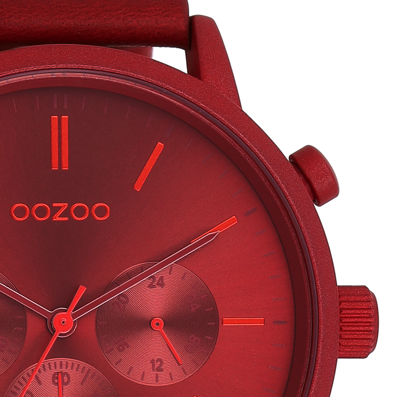 OOZOO Timepieces - C11207 - Herren - Leder-Armband - Rot