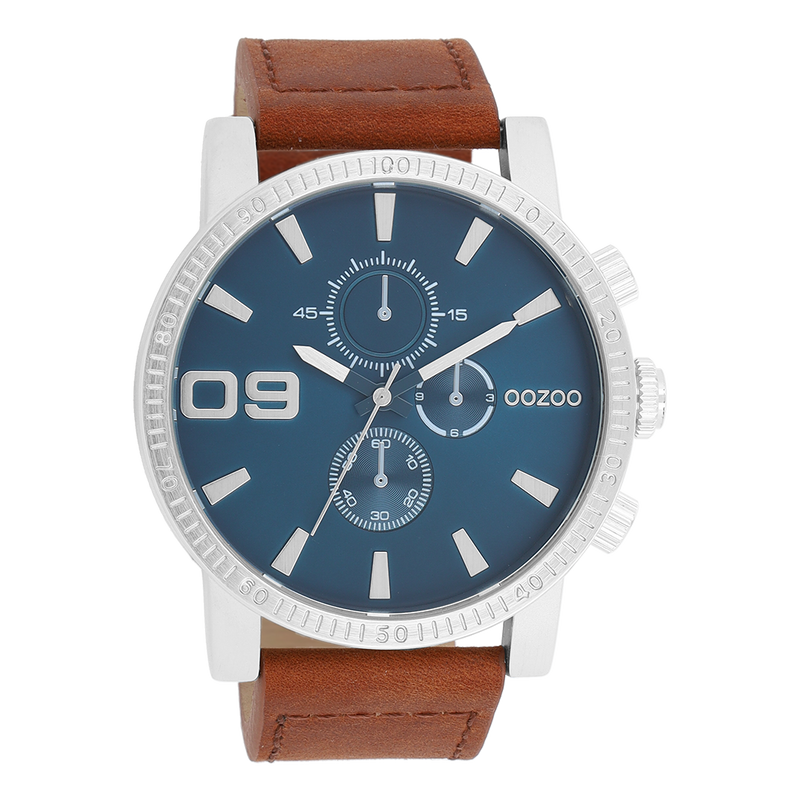 OOZOO Timepieces - C11210 - Herren - Leder-Armband - Braun/Silber