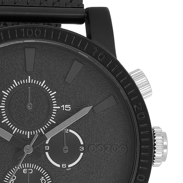 OOZOO Timepieces - C11214 - Herren - Edelstahl-Mesh-Armband - Schwarz