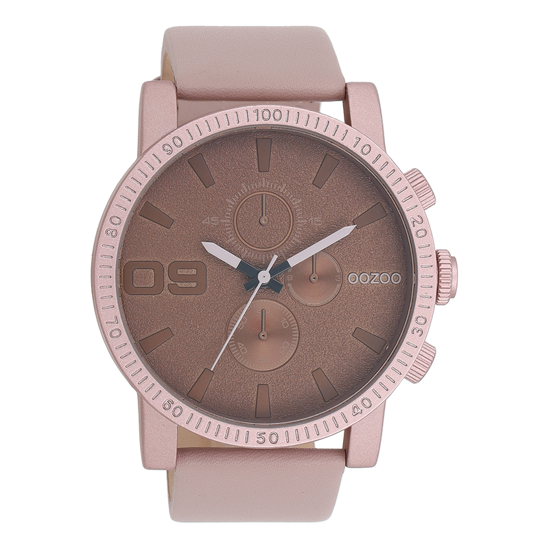 OOZOO Timepieces - C11218 - Unisex - Leder-Armband - Taupe