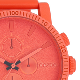 OOZOO Timepieces - C11219 - Unisex - Leder-Armband - Rot/Orange