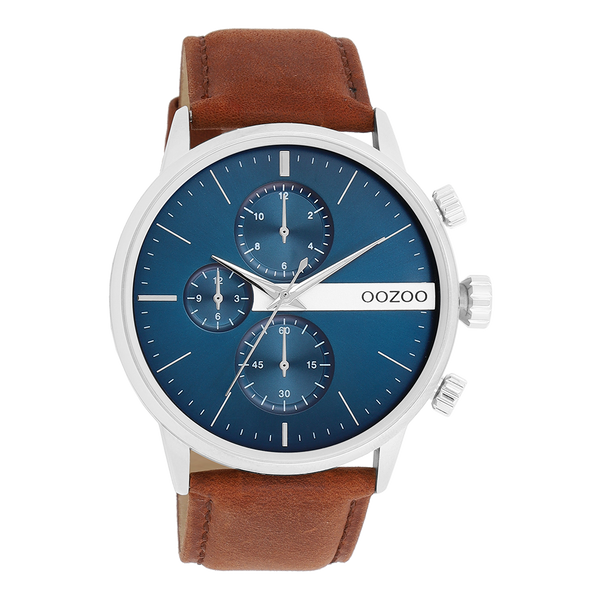 OOZOO Timepieces - C11221 - Herren - Leder-Armband - Braun/Blau