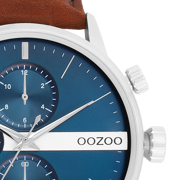OOZOO Timepieces - C11221 - Herren - Leder-Armband - Braun/Blau