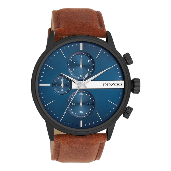 OOZOO Timepieces - C11222 - Herren - Leder-Armband - Braun/Blau/Schwarz