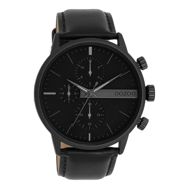 OOZOO Timepieces - C11224 - Herren - Leder-Armband - Schwarz
